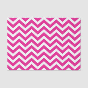 Hot Pink en White Chevron Pattern Tissuepapier