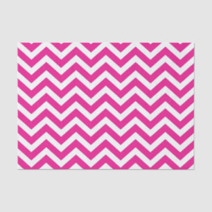 Hot Pink en White Chevron Pattern Tissuepapier