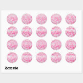 Hot Pink en White Chevron Zebra Ronde Sticker (Vel)