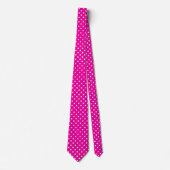 Hot Pink en White Polka Dot Necktie Stropdas (Voorkant)
