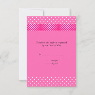Hot Pink en White Polka Dot RSVP