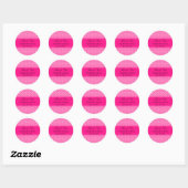 Hot Pink en White Polka Dot Weddenschap Bedankt Ronde Sticker (Vel)