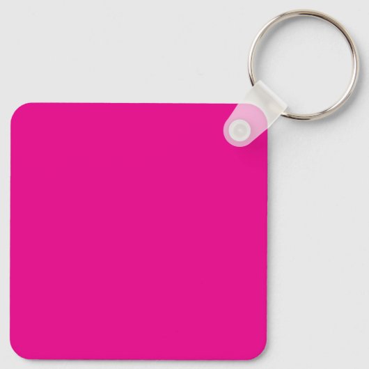 Hot Pink en White QR-code Sleutelhanger (Achterkant)