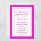 Hot Pink en White Wedding Kaart (Voorkant)