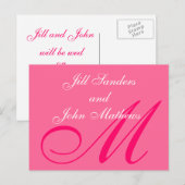 Hot Pink Enregistrer la date Annonces Cartes posta (Devant / Derrière)