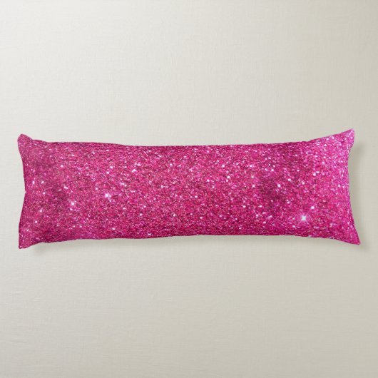 Hot Pink Faux Glitter Body Pillow Lichaamskussen (Achterkant)