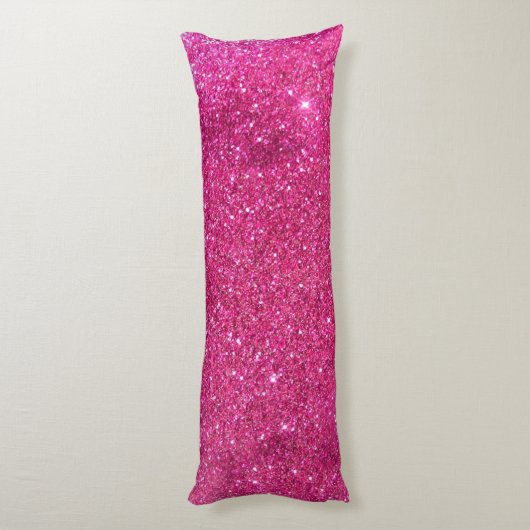 Hot Pink Faux Glitter Body Pillow Lichaamskussen (Achterkant (Verticaal))