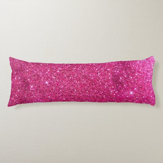 Hot Pink Faux Glitter Body Pillow Lichaamskussen (Voorkant)