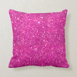 Hot Pink Faux Glitter Sparkle Patroon Kussen