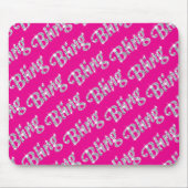 Hot Pink Faux, ruitvormig design, muis met mat Muismat (Voorkant)