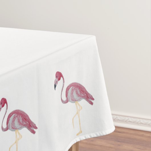 Hot Pink Flamingo Basketweve Lattice Tablecloth Tafelkleed (Voorbeeld)