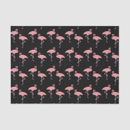 Hot Pink Flamingo Flock Pattern Tissuepapier (Voorkant)