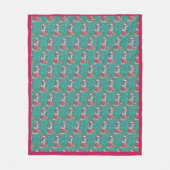 HOT PINK FLAMINGO SANTA, CHRISTMAS FLEECE BLANKET (Voorkant)
