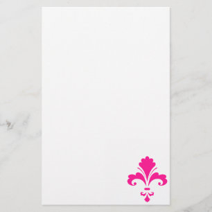 Hot Pink Fleur-de-lis Briefpapier