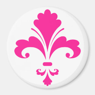Hot Pink Fleur-de-lis Magneet
