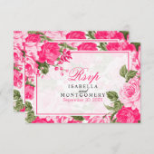  Hot Pink Floral Design - RSVP (Voorkant / Achterkant)