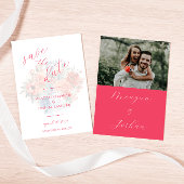 Hot Pink Floral Opslagdatum Save The Date