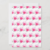 Hot Pink Floral Vrijgezellenfeest Kaart (Achterkant)