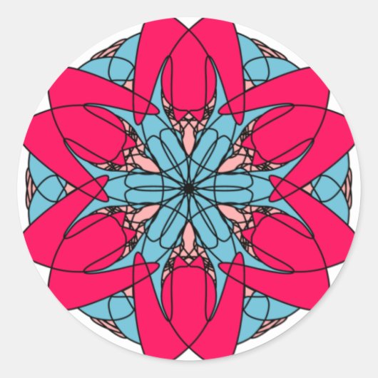 Hot Pink Flower Sticker (Voorkant)