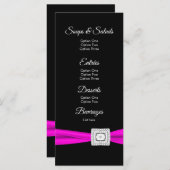 Hot Pink Fuchsia Black Diamond Menu Kaarten (Voorkant / Achterkant)