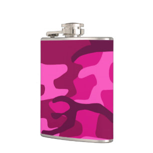 Hot Pink Fuchsia Camouflage Girly Patroon Heupfles