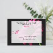 Hot Pink Fuchsia Gerber Daisy Flower Wedding RSVP (Staand voorkant)