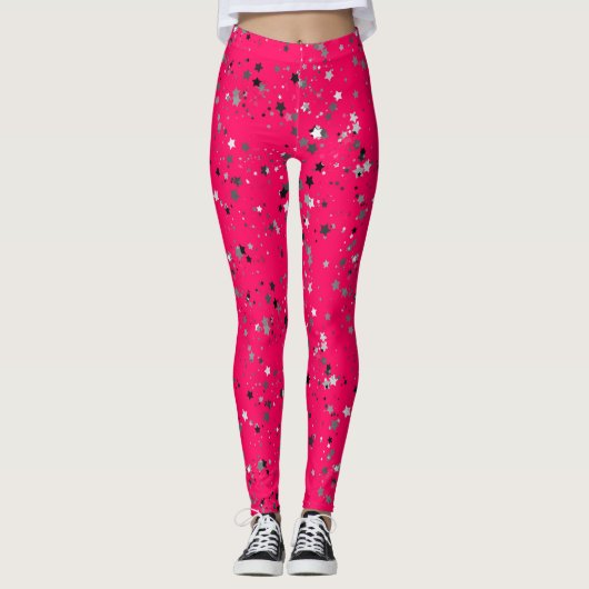 Hot pink funky leggings with stars (Devant)