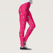 Hot pink funky leggings with stars (Droite)