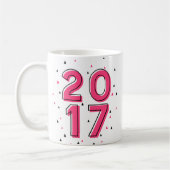 Hot Pink Geometric Pattern Custom Class of 2017 Koffiemok (Links)