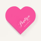 Hot Pink gepersonaliseerd kalligrafiescript Notitieboek (Voorkant)