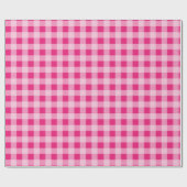 Hot Pink Gingham Cadeaupapier (Vlak)