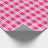 Hot Pink Gingham Cadeaupapier (Hoek)