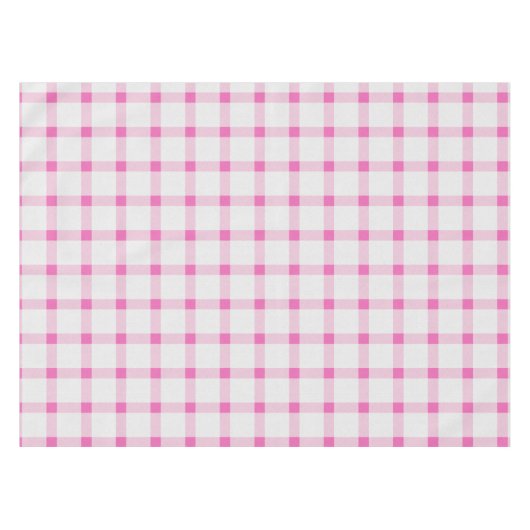 Hot Pink Gingham Check Pset Medium Tafelkleed (Voorkant (Horizontaal))