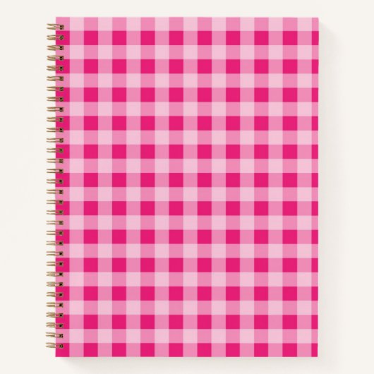 Hot Pink Gingham Notitieboek (Voorkant)