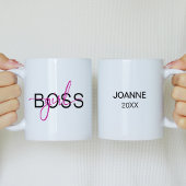 Hot Pink Girl Boss Tweekleurige Koffiemok