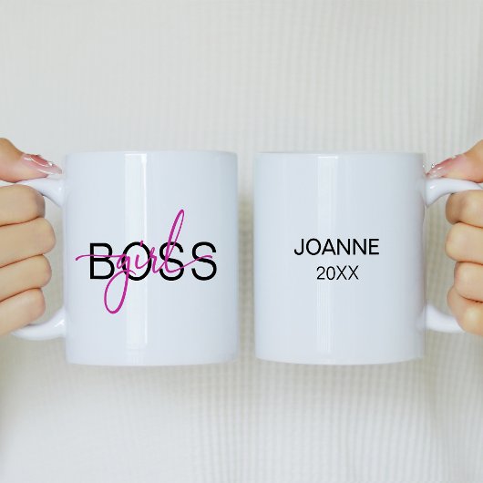 Hot Pink Girl Boss Tweekleurige Koffiemok
