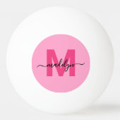 Hot Pink Girly Monogram Naam Pingpongballen (Voorkant)