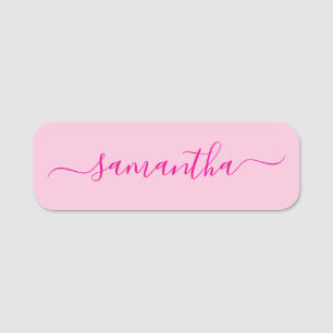 Hot Pink Girly Signature Naamplaatje
