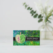 Hot Pink Glitter Apple Substitueert leraar Tutor Visitekaartje (Staand voorkant)