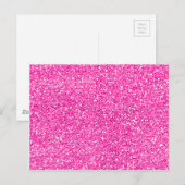 Hot Pink Glitter Briefkaart (Voorkant / Achterkant)