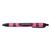 Hot Pink Glitter Crayon Aangepaste naam Push Pen (Bodem)