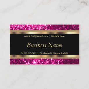 Hot Pink Glitter en Elegant Gold Visitekaartje