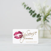 Hot Pink Glitter en Gold - Wit Visitekaartje (Staand voorkant)