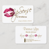 Hot Pink Glitter en Gold - Wit Visitekaartje (Voorkant / Achterkant)