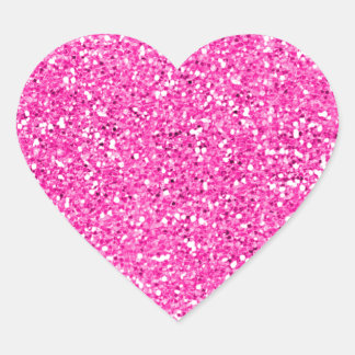 Hot Pink Glitter Hart Sticker