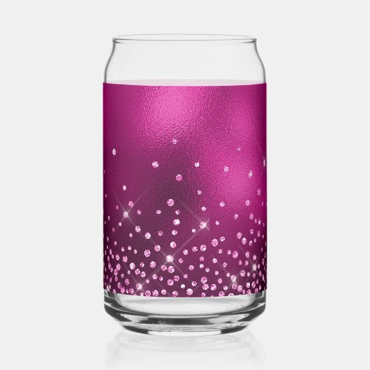 Hot Pink Glitter Hot Pink Folie 21ste verjaardag Blikvorm Glas (Achterkant)