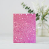 Hot Pink Glitter - Klein, spaarpjes Briefkaart (Staand voorkant)