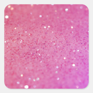 Hot Pink Glitter - Klein, spaarpjes Vierkante Sticker