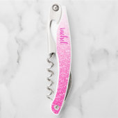 Hot Pink Glitter Kurkentrekker (Voorkant)