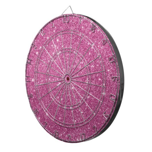 Hot Pink Glitter Sparkles Dartbord (Voorkant Rechts)
